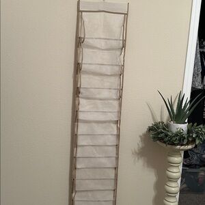 Hanging Beige Reversible Shoe and Handbag Organizer